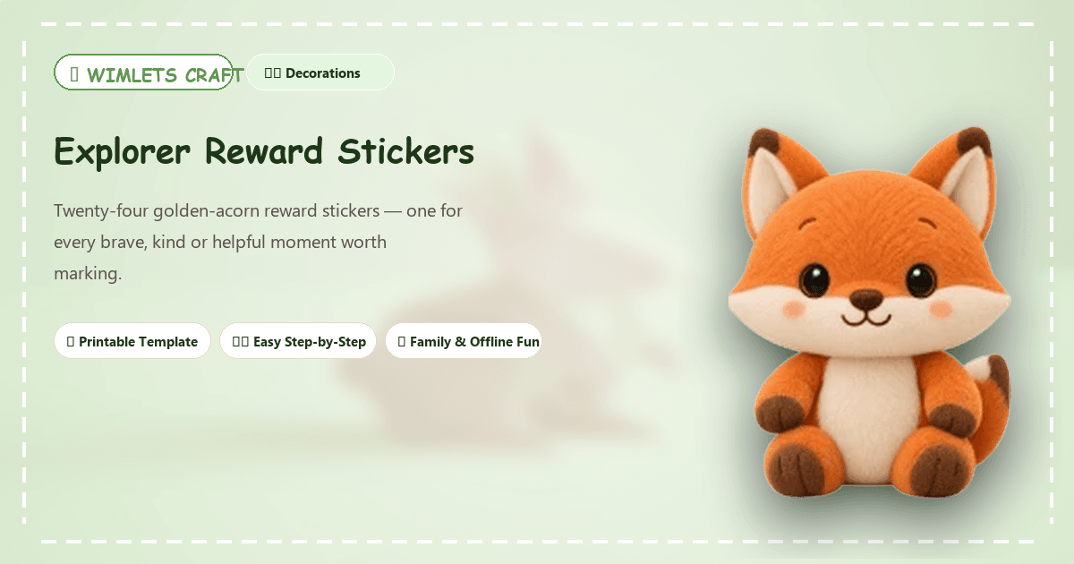 Explorer Reward Stickers - Featured Craft Banner