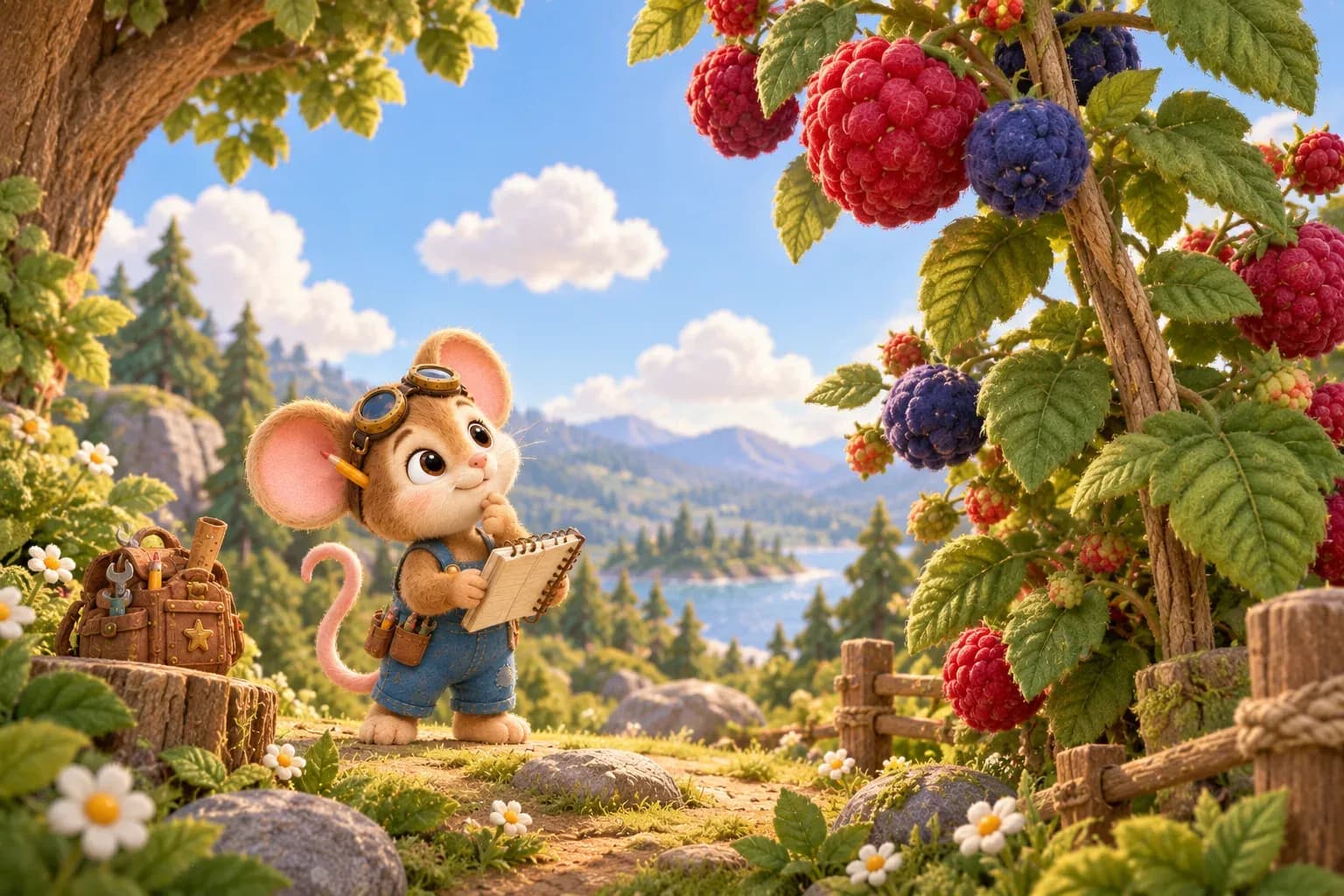 Illustration for Momo's Marvelous Machine, scene 1: Berries Too High