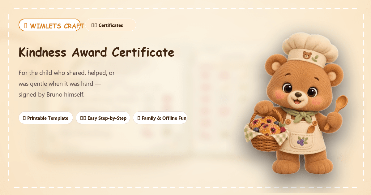 Kindness Award Certificate - Featured Craft Banner