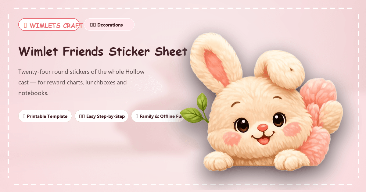 Wimlet Friends Sticker Sheet - Featured Craft Banner