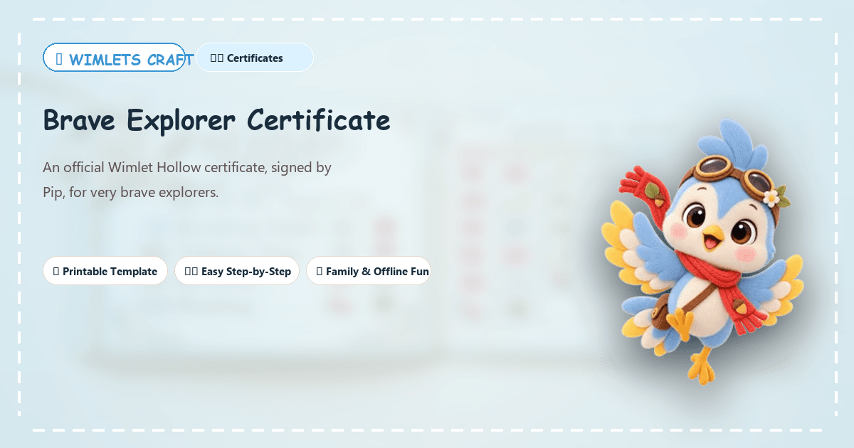 Brave Explorer Certificate - Featured Craft Banner