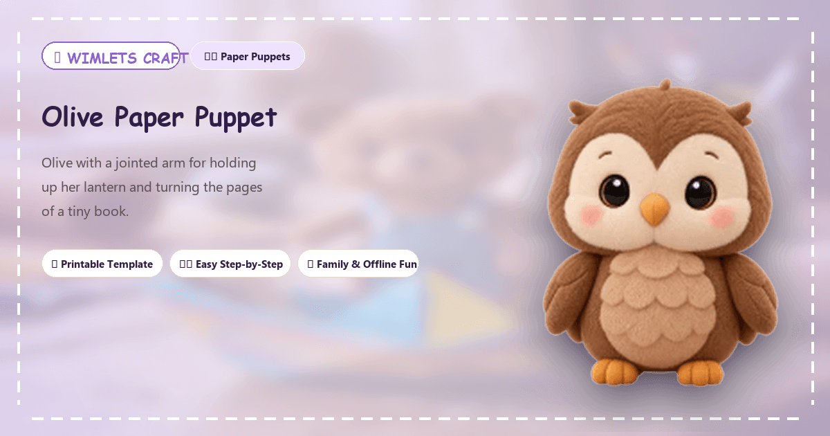 Olive Paper Puppet - Featured Craft Banner