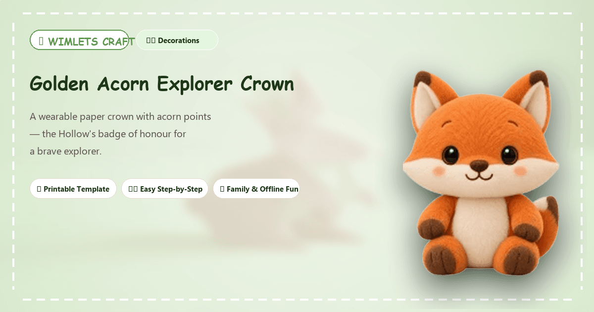 Golden Acorn Explorer Crown - Featured Craft Banner