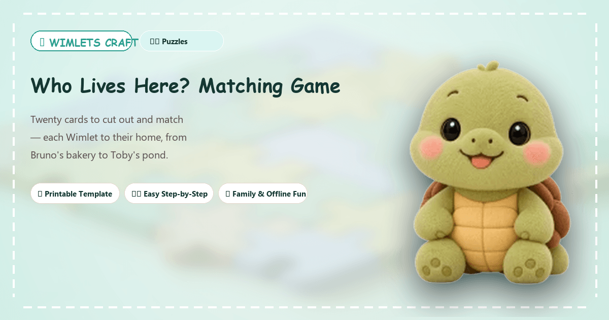 Who Lives Here? Matching Game - Featured Craft Banner