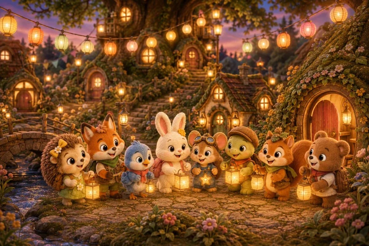 Illustration for The Lantern Festival, scene 1: The Night of Lights