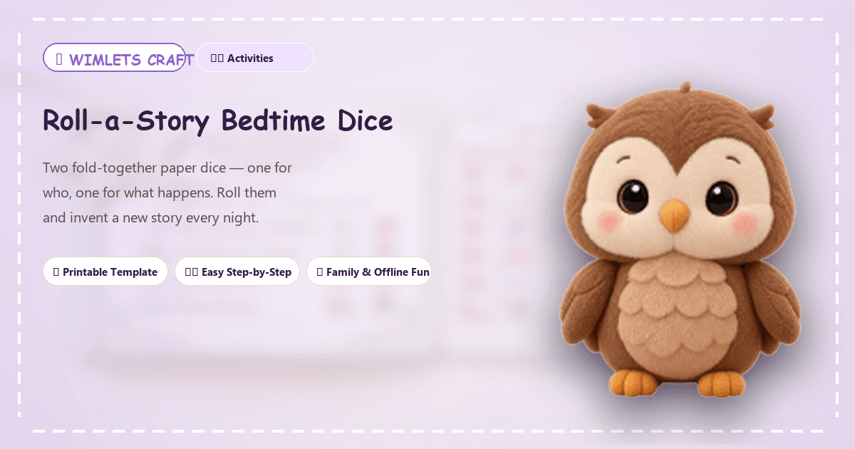Roll-a-Story Bedtime Dice - Featured Craft Banner